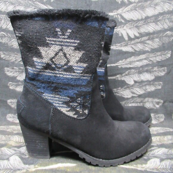 BareTraps Zeldie Aztec Print Fur Lined Boho Festival Winter Boot - Picture 1 of 15